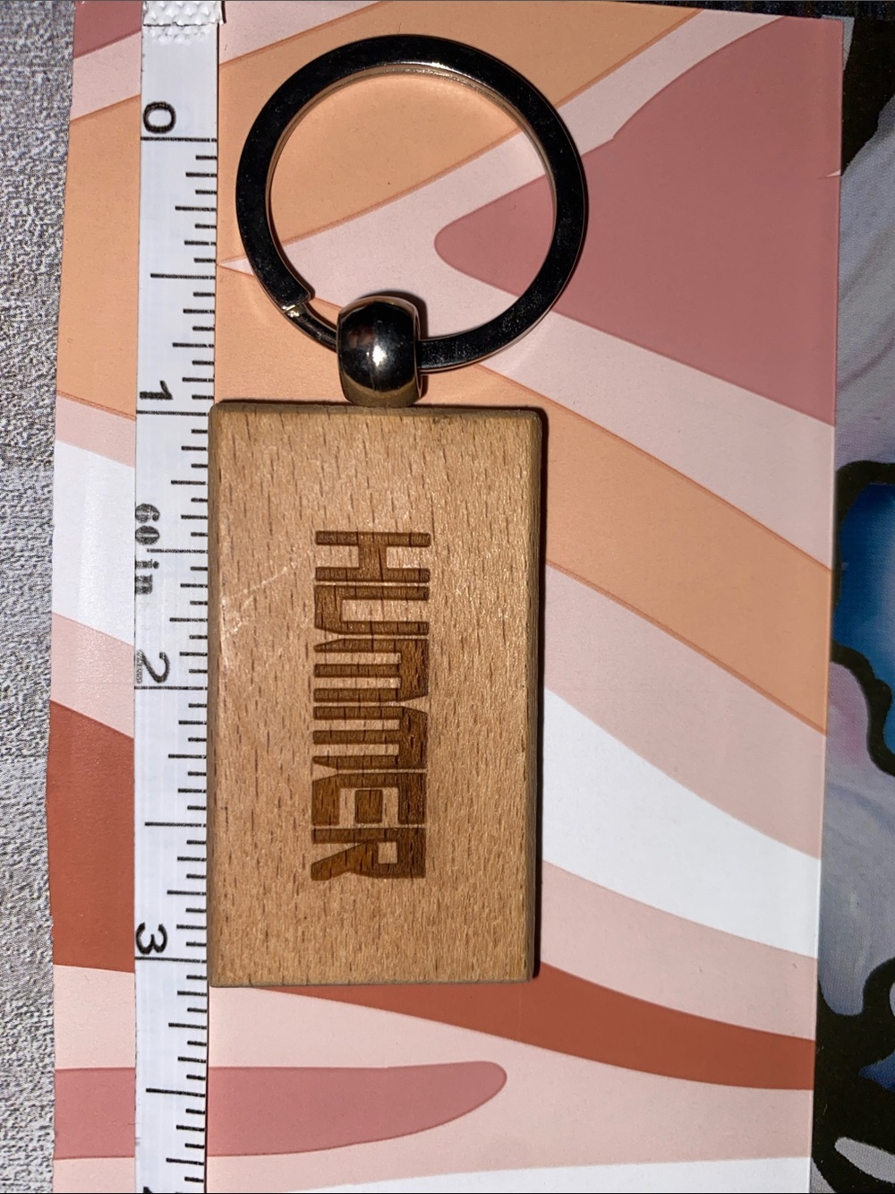 HUMMER Engraved Wooden Keychain - Natural Wood